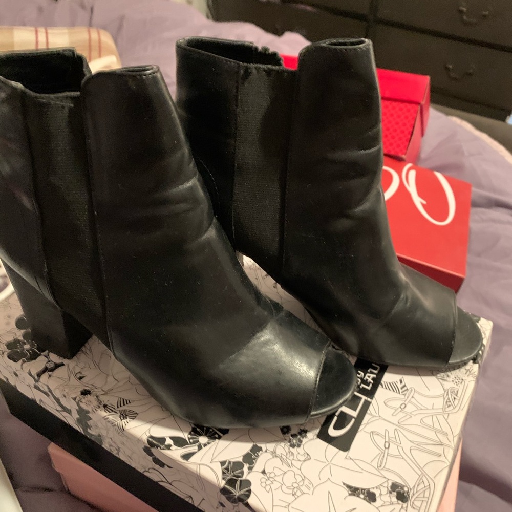 Open toe ankle booties
